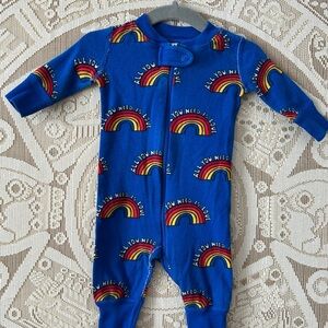 Hanna Andersson Blue Rainbow Footie